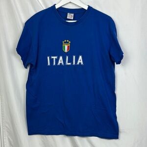 Italia blue soccer football t shirt men’s medium